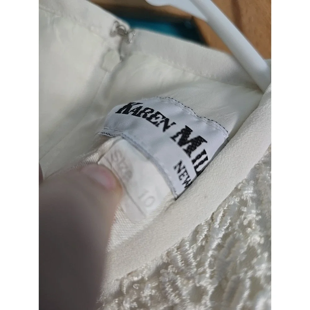 Vtg Karen Miller Sz 10 Ivory Mother of the Bride Cocktail Formal Maxi Dress USA - Picture 10 of 11